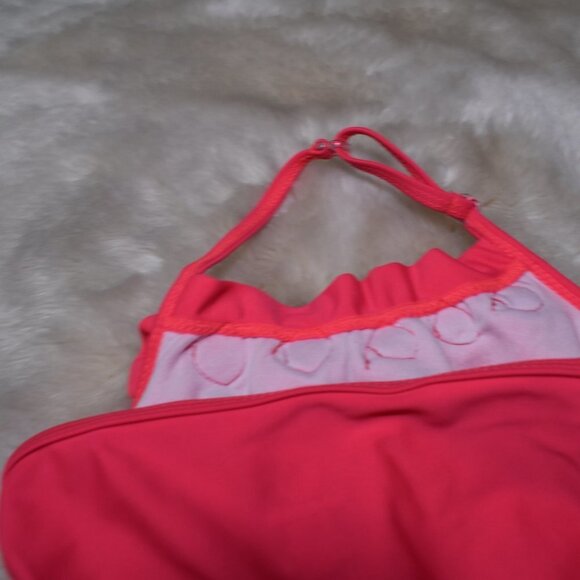 Little Girls Floral Bathing Suit  6-9 Months Bright Pink - Picture 4 of 4